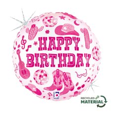 Disco Cowgirl Birthday 18inch Round P1