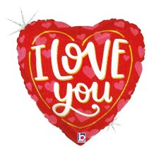 Love You Classic Hearts 18Inch Round P1