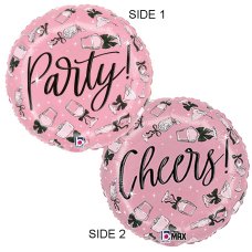 18inch Black Bow Party Drinks Round P1