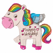 45inch Rainbow Birthday Pony Shape P1