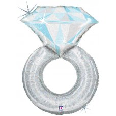 38inch Platinum Wedding Ring Holographic Shape P1