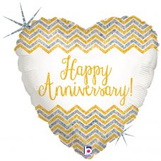 Chevron Anniversary Holographic 18Inch Round P1