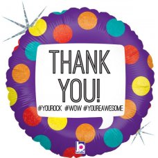 Hashtag Thank You Holographic 18Inch Round P1