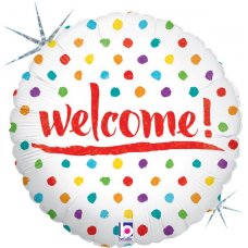 Welcome Dots Holographic 18Inch Round P1