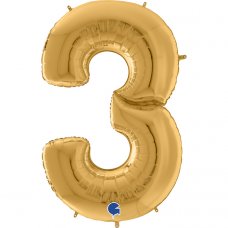 64inch Number Gold #3 Shape P1