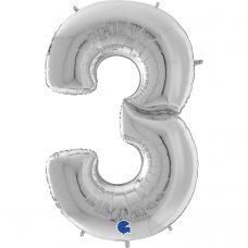 64inch Number Silver #3 Shape P1