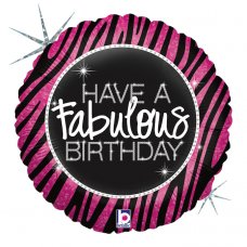 Fabulous Zebra Birthday 18inch Round P1