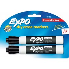 Expo Dry Erase Whiteboard Marker Chisel Tip Black Pack 2