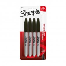 Sharpie Marker Fine Point Marker Black Pack 4