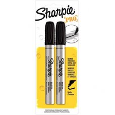 Sharpie Pro Metal Bullet Tip Black Pack 2