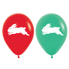 NRL Rabbitohs Printed 30cm Balloons 50pk