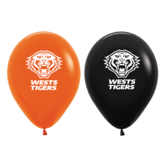 NRL West Tigers Printed 30cm Balloons 50pk