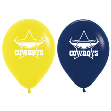 NRL Cowboys Printed 30cm Balloons 50pk