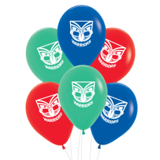 NRL Warriors Printed 30cm Balloons 6pk