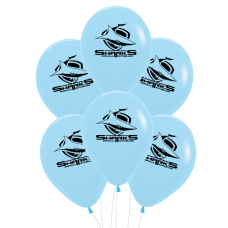 NRL Sharks Printed 30cm Balloons 6pk
