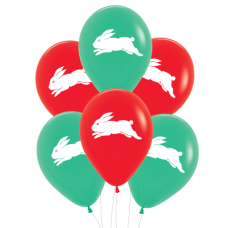 NRL Rabbitohs Printed 30cm Balloons 6pk