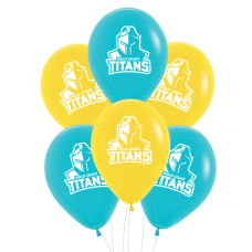 NRL Titans Printed 30cm Balloons 6pk