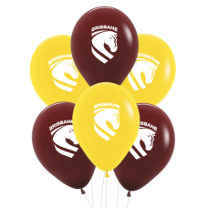 NRL Broncos Printed 30cm Balloons 6pk