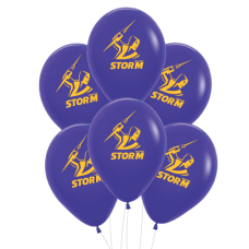 NRL Storm Printed 30cm Balloons 6pk