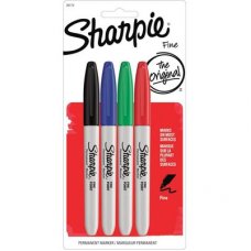Sharpie Marker Fine Assorted Pack 4