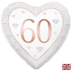 18 inch Happy 60th Anniversary Heart Diamond Pack 1