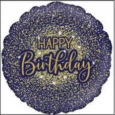 Glamorous Glitter Birthday Blue 18inch Holographic Pack 1
