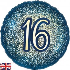 18 inch Metallic Glitter Navy Gold 16 Pack 1