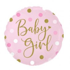 Sparkling Baby Girl Dots 18inch Holographic Pack 1
