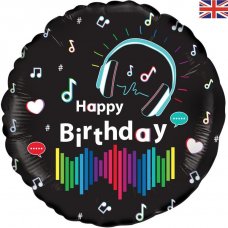 Music Media Happy Birthday 18inch Holographic Pack 1