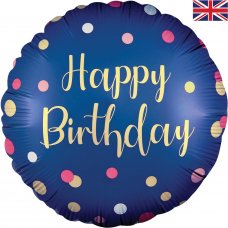 18 inch Polka Navy Pink Birthday Pack 1