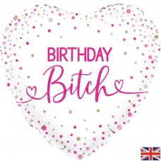 Birthday Bitch Heart 18 inch Holographic Pack 1