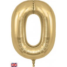 34inch Foil Number Gold Silk #0 Pack 1