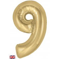 34inch Foil Number Gold Silk #9 Pack 1