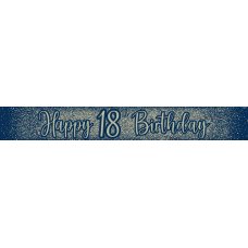 Metallic Glitter Navy Happy 18th Birthday Banner Pack 1