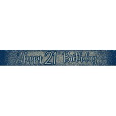 Metallic Glitter Navy Happy 21st Birthday Banner Pack 1