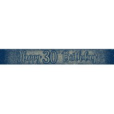 Metallic Glitter Navy Happy 30th Birthday Banner Pack 1