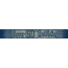 Metallic Glitter Navy Happy 60th Birthday Banner Pack 1