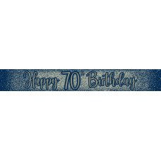 Metallic Glitter Navy Happy 70th Birthday Banner Pack 1