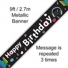 Music Media Happy Birthday Holographic Banner Pack 1