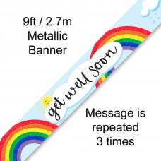 Get Well Soon Rainbow Holographic Banner Pack 1