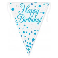 Sparkling Fizz Blue Happy Birthday Bunting Pack 1