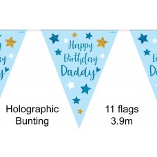 Happy Birthday Daddy Holographic Bunting Pack 1