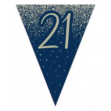 Bunting Metallic Glitter Navy Gold 21 Pack 1