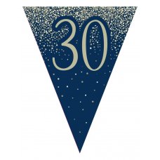 Bunting Metallic Glitter Navy Gold 30 Pack 1