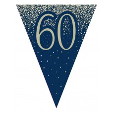 Bunting Metallic Glitter Navy Gold 60 Pack 1