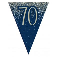 Bunting Metallic Glitter Navy Gold 70 Pack 1