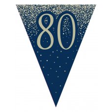 Bunting Metallic Glitter Navy Gold 80 Pack 1