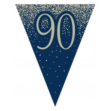 Bunting Metallic Glitter Navy Gold 90 Pack 1