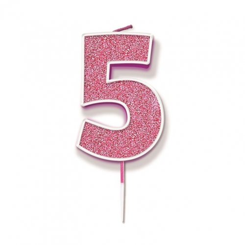 the number five in pink