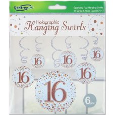 Hanging Swirl Sparkling Fizz #16 Rose Gold Pack 6